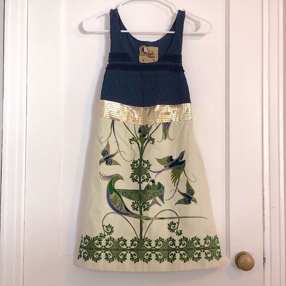 Free People Embroidered A-Line Mini Dress, Size XS